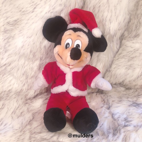 Vintage Disneyland Disney Santa Mickey Mouse Plush - Picture 1 of 8